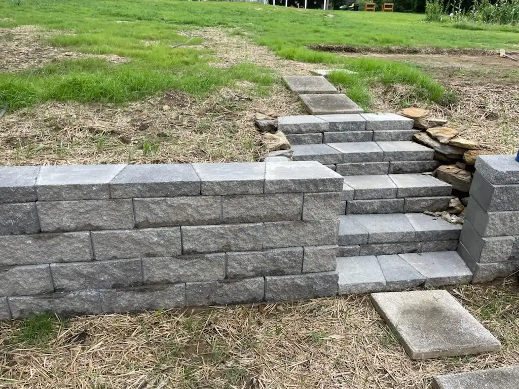 retaining wall after new construction